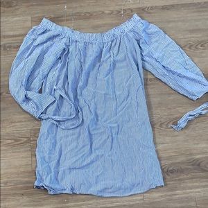 Off the shoulder striped dress